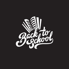 Back School Text Lettering Calligraphic Composition