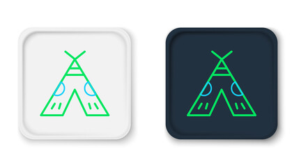 Line Traditional indian teepee or wigwam icon isolated on white background. Indian tent. Colorful outline concept. Vector © Kostiantyn