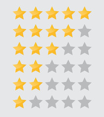 Five stars icon isolated on white background. Stars rating icon for website and mobile apps. Vector illustration