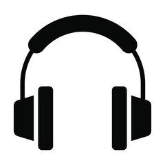 headphone vector Icon-  Glyph style high quality vector illustration.