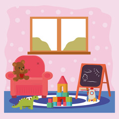 play room with toys for kids