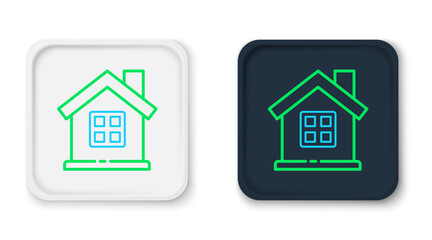 Line House icon isolated on white background. Home symbol. Colorful outline concept. Vector