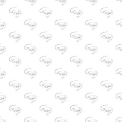 Seamless pattern of shrimp, isolated on white background.