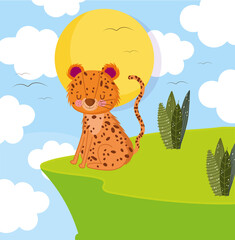 leopard feline cartoon © Stockgiu