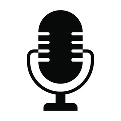 Micro Phone vector Icon-  Glyph style high quality vector illustration.