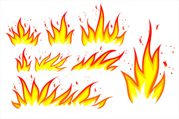 Great flame illustration set
