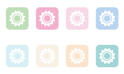 icon set settings with pastel colors