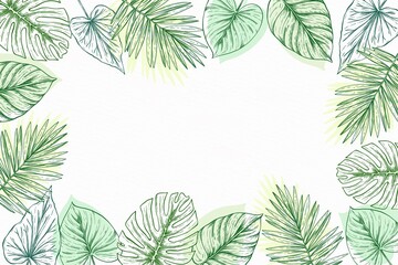 Delicate Botanical Design Illustration Frame