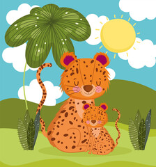 leopard family cartoon