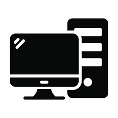 computer system vector Icon-  Glyph style high quality vector illustration.