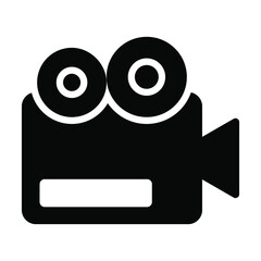 video camera vector Icon-  Glyph style high quality vector illustration.