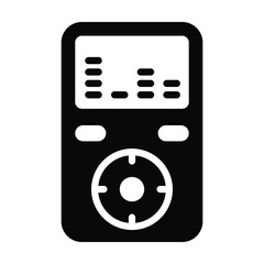 MP3 vector Icon-  Glyph style high quality vector illustration.