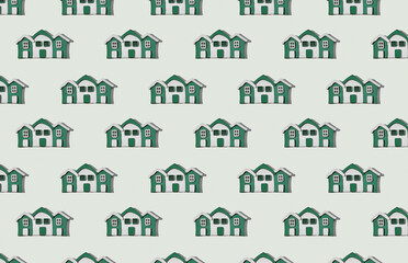 Pattern of model house on white  background