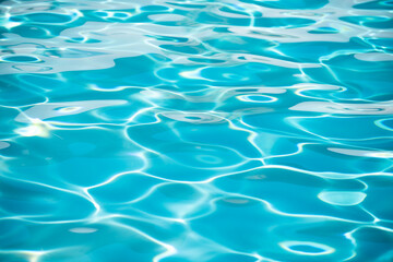 Ripple Water in swimming pool with sun reflection. Wavy water background.