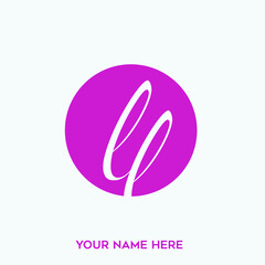 LL monogram logo.Letter l typographic icon.Lettering sign isolated on light background.Alphabet initials.Modern, design, luxury style.Circular emblem.