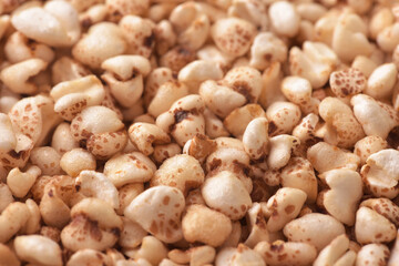 Close up of puffed buckwheat