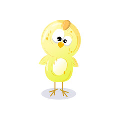 print illustration of a cute chick on a light background 
