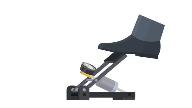 Foot pump. Animation of an air pump pumping air, alpha channel. Cartoon