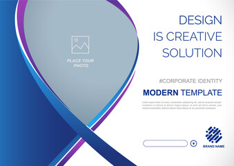 Template vector design for Brochure, Annual Report, Web design Poster, Corporate Presentation, Flyer, layout modern with blue color size horizontal, Easy to use and edit.
