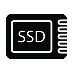 SSD Storage vector Icon-  Glyph style high quality vector illustration.