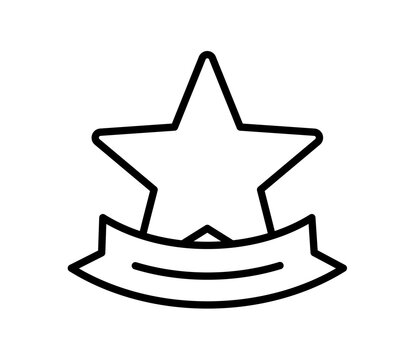 badge star single isolated icon with outline style