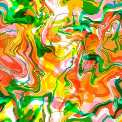 Abstract Hand Drawing Liquid Marble Seamless Pattern Colorful Background