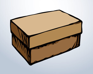 Rectangular carton packaging. Vector drawing