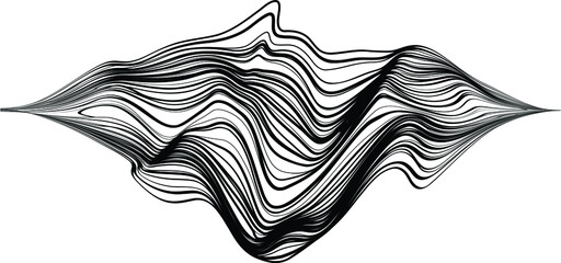 Design elements  . Abstract Vector Striped Geometric Background, horizontal hand drawn wavy lines pattern .