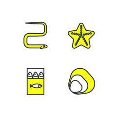 seafood set icon, seafood office set sign icon, vector illustration