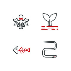 seafood set icon, seafood office set sign icon, vector illustration