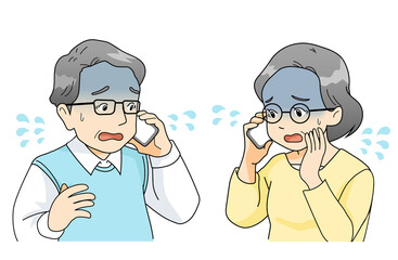 電話で真っ青になる夫婦