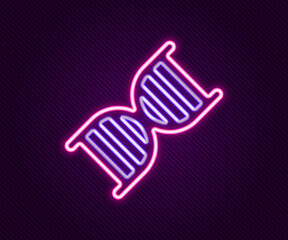 Glowing neon line DNA symbol icon isolated on black background. Colorful outline concept. Vector