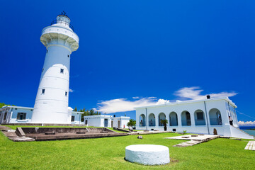Beautiful view of Eluanbi Lighthouse in Kenting National Park, Pingtung, Taiwan. it's one of...