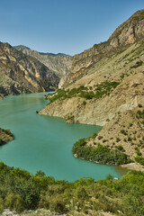 Fototapeta na wymiar Gergebil reservoir Dagestan, Russia