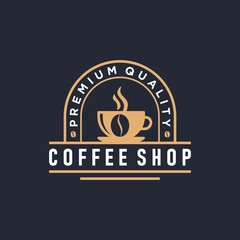 Coffee shop logo design template. vector coffee label badge