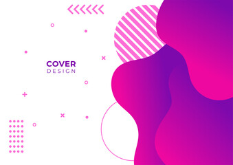 Colorful geometric background. Fluid shapes composition. Abstract modern background gradient color. 
