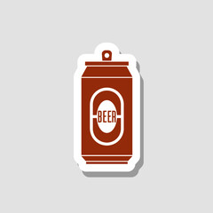 Can of beer icon isolated on gray background