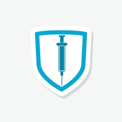 Security shield for virus protection isolated on gray background