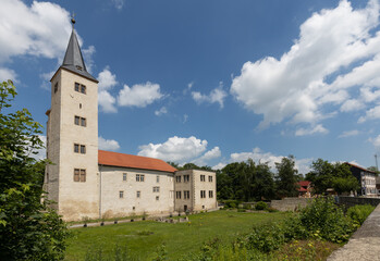 Fototapeta na wymiar Schloss Hessen Nordharz Stempelstelle Burgen und Schlösser Harzer Wandernadel