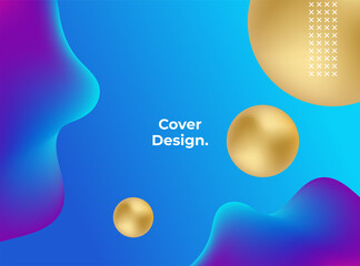 Blue purple vibrant abstract background and banner with liquid water, splash and waves in vector abstract shape