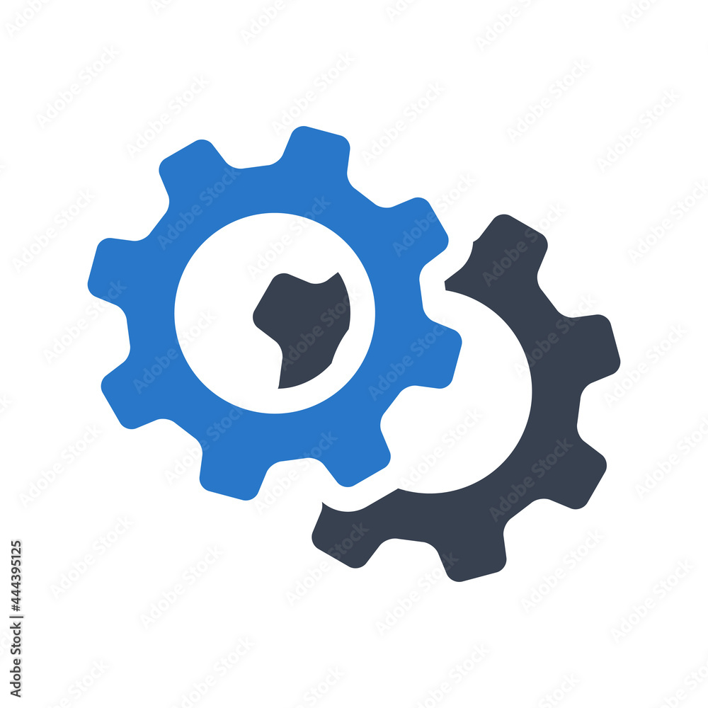 Sticker gears icon