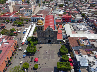 Toma aerea del templo de Tequila Jalisco Mexico