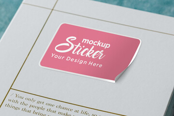 Paper box Squire sticker mockup Design Template