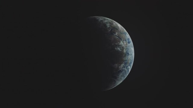Planet earth sunrise from space. Day night cycle loop. Wide shot. Photorealistic.