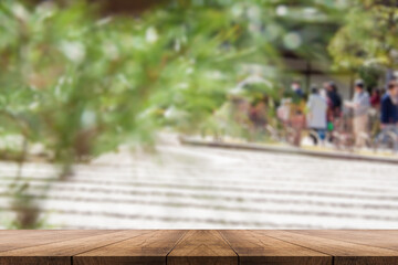 3D rendering, wooden top table on isolate blurred background