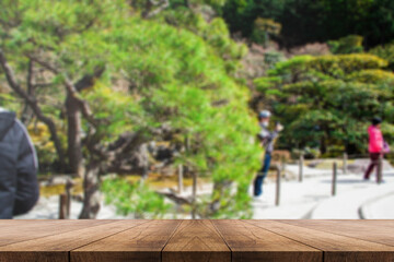 3D rendering, wooden top table on isolate blurred background