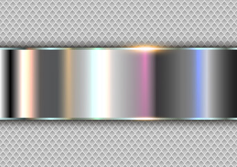 Silver polished steel texture background, shiny chrome metallic, 3d vector metal design.