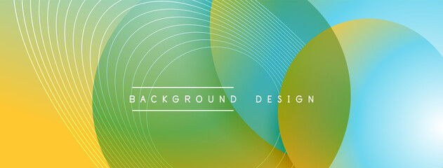 Gradient circles with shadows. Vector techno abstract background. Modern overlapping forms wallpaper background, design template