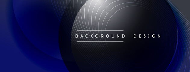 Gradient circles with shadows. Vector techno abstract background. Modern overlapping forms wallpaper background, design template