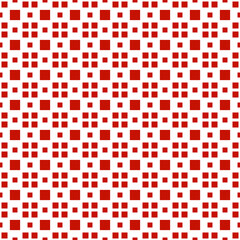 Red squares ornament. Vector seamless squares pattern.